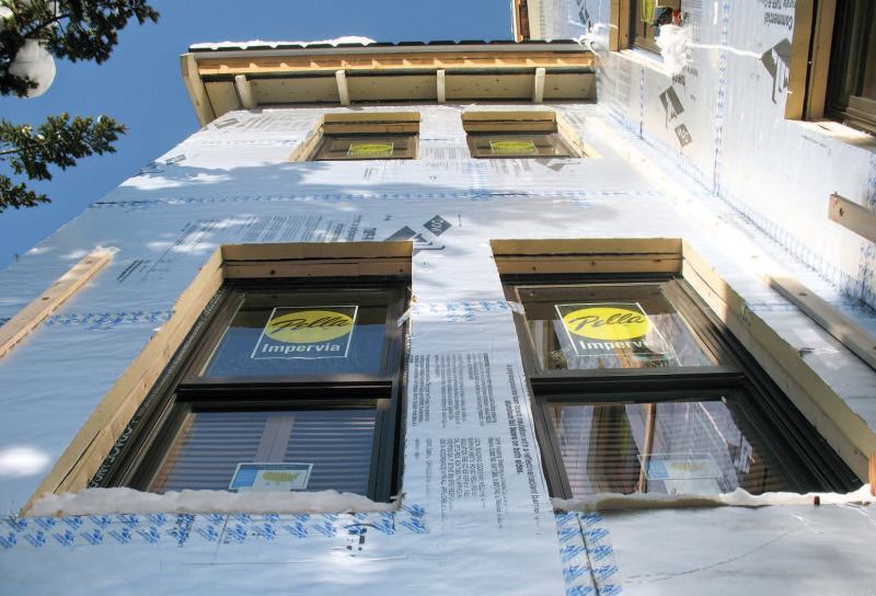 Adding rigid foam to the outside of the shell dramatically increases R-value while reducing thermal conduction.