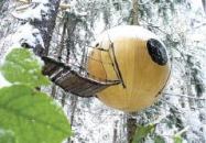 Chundleigh's first spherical cottage was cold-molded from wood veneer and penetrating epoxy using a technique developed for boatbuilding. For later versions he switched to conventional fiberglass-and-resin construction, saving "about a man-year" of labor per sphere, he says.
