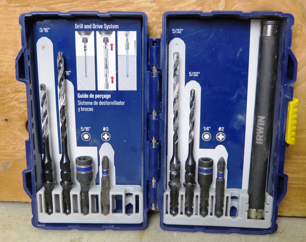 One of four Tapcon installation kits from Irwin, this one contains 9 pieces and can be used with the most common size concrete screws.