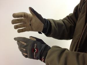 StoneBreaker Nailbender gloves. After several months of use, the goatskin leather palms show little wear.