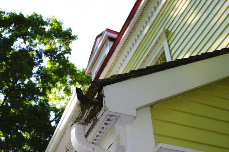 The gutter’s ends were rotted, and their end caps missing.