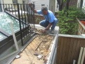 Windblown rain penetrating through flashing gaps at the roof edge has damaged the plywood roof sheathing underneath this membrane roof. Sealing joints carefully while providing for metal to expand and contract can help prevent this problem.