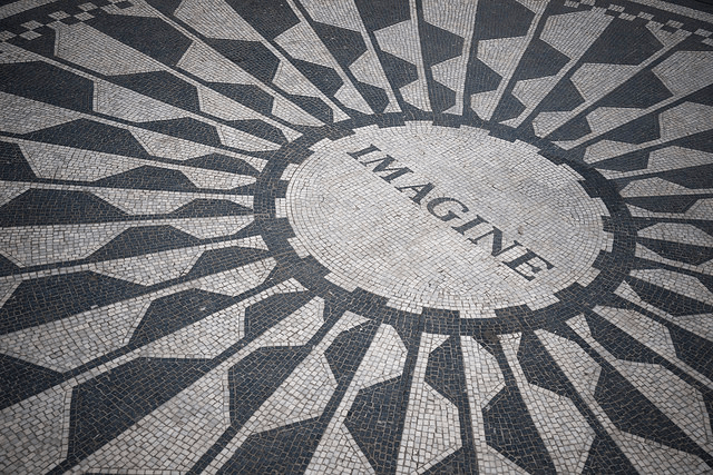 John Lennon Imagine Strawberry Fields Memorial in Central Park, New York
