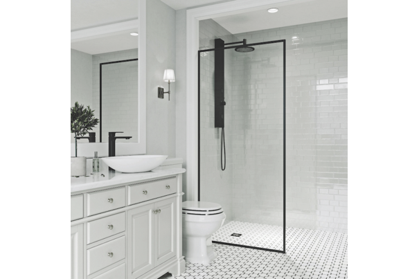 Matte black fixtures, a white vessel sink, an open concept show and high-contrast, mosaic floor tile are among some of the most popular bathroom design trends, according to a recent study by Wayfair Professional, in partnership with Pinterest.