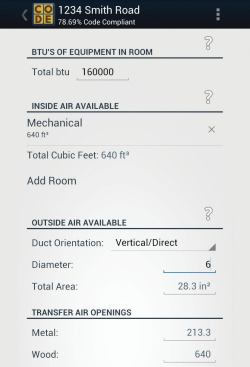 Calculating the weighted values for the two methods and summing them to comply with code can be tricky. I suggest buying the Combustion Air Calculator, a $0.99 app from codecalculators.com, which makes easy work of the calculations for all the methods, including sizing air openings and grille reductions for free area.