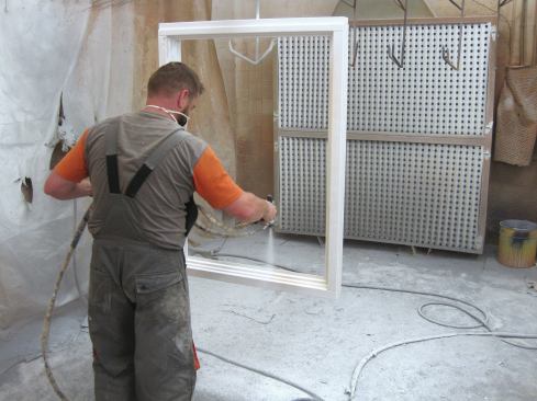 The final finish is applied in a room with precisely controlled humidity to ensure a perfect finish.