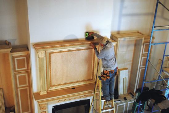 The final detail is a pediment that frames the overmantel and sits on the upper pilasters.