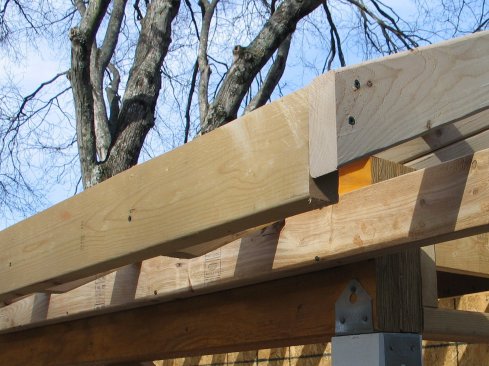 After the ends of the lookouts are cut, the barge rafter is installed and the end is cut  flush with the subfascia.