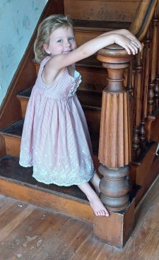 The newel gets a lot of action these days but remains immovable. 