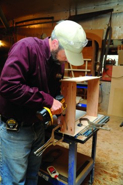 Pocket screws can give you very strong doors much faster than cutting dovetails would. When all is assembled, no fasteners are visible unless the drawer is completely removed.