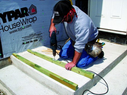 Then I drilled out the concrete ...