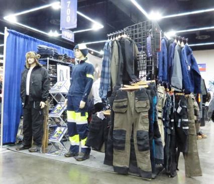 At the 
Bjornklader Booth. These two look like they’re ready for anything up to and including the Polar Vortex, torrential rain, or standing all day in a department store window.