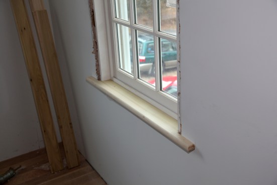 After making all the cuts, dryfit the stool to make sure that it fits tight against the window as well as against the drywall on both sides of the window.