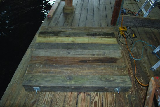 The bottom layer of each new cribbing was a mat of 6x6s bolted together with threaded rod.