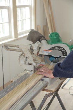 Next cut a 45 degree angle at the length measurement.