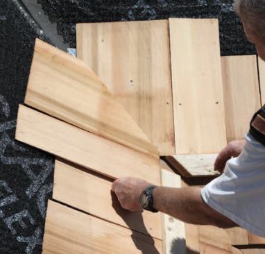 Shingles follow on the opposing side.