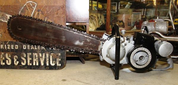 Produced from 1944-1946 by Industrial Engineering Ltd (IEL), the Beaver was the first chainsaw light enough to be operated by one person instead of two. At 35 pounds this 1.25 HP saw would have been light for its day, but significantly heavier than the chainsaws made today.