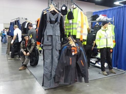 Bjornklader Work Wear. When I was a carpenter the choices were Carhartt, Dickies, or regular jeans. I’d have given anything to be able to buy this kind of work wear—with its high-tech fabric, functional pockets, and places to install kneepads. The booth at the show was rented by 
Faceline Inc., one of a handful of companies that distribute Bjornklader in the U.S. I don’t own any of their clothes but have gotten a good look at the 
Ace Carpenter Pants and am very impressed.