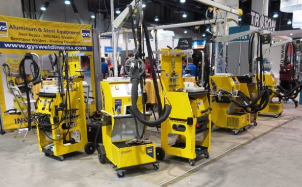 Somehow I came home with just this one photo of spot-welding equipment—which is odd given that there was a whole lot of it at the show.