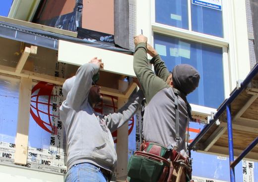 Pollard and Fenton had to figure out the termination points for the trim work on the fly by holding pieces of trim in place.