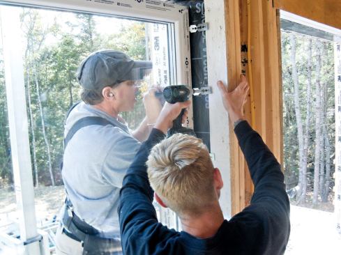 Windows were secured with metal clips.