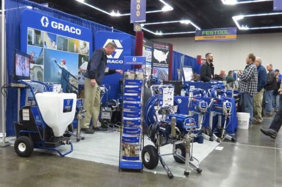 Graco brought a selection of their paint spraying equipment. Their small, 
hand-held equipment seemed to be getting the most attention.