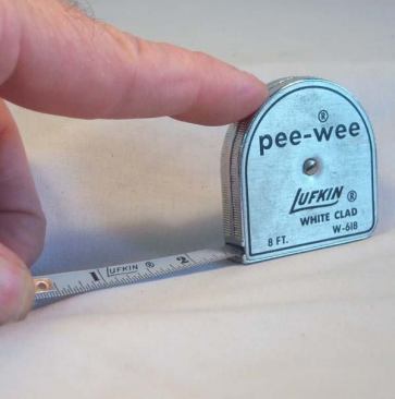 Front view of Lufkin Pee-Wee 8-foot tape