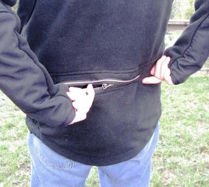 Zippered back pocket