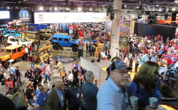 This was shot from an escalator in the South Hall of the convention center and should give you some idea of how crowded the SEMA show was. Someone told me that this year more than 150,000 people attended.