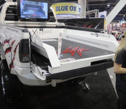 Cargo-Ease makes 10 or 12 different bed slides, including the Extreme Sides model, which is made from powder-coated aluminum and is formed to go up and over the wheel wells.