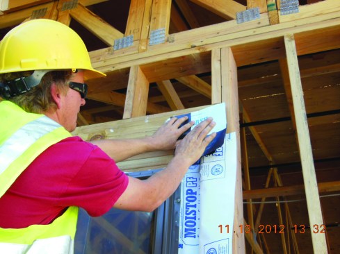 ... followed by the flashing corners on the outside face of therecessed opening.
