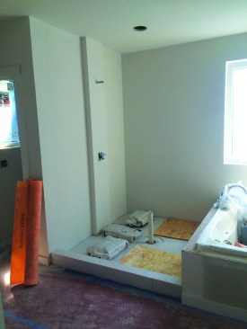 First came a drywall base.