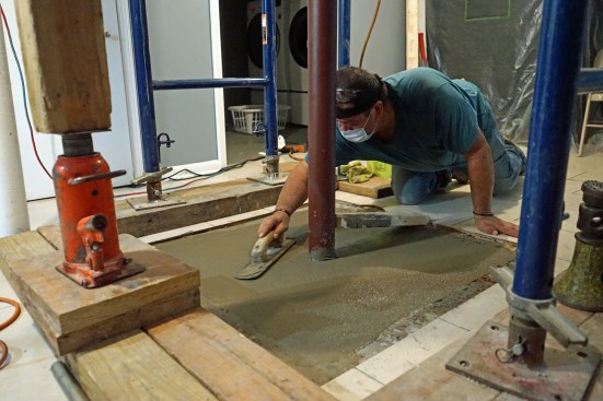 Ernesto Bonilla finishes off the new footings