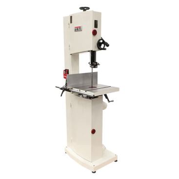 14-inch Steel Frame Band Saw (Model #714500) This new band saw seems to take some styling cues and features from the last-year’s super-premium 15-inch Powermatic saw. “Steel frame” refers to the fact that the frame is made from welded tubular steel instead of the cast iron used in earlier models. --The saw boasts an impressive 13 1/2-inch resaw height and 13 1/2-inch width capacity. --Solid machine weighs in at over 350 pounds. --1 3/4 hp motor that can run on 115 or 230 volt power. --Upper and lower dust collection ports in the lower cabinet. --Tool-free adjustment of the saw’s 10 ball bearing blade guides. --Quick-acting blade tensioning/de-tensioning lever. --Extra-tall rip fence for resawing and milling wide boards. --Crank arm for precisely dialing in table angle; 10-degrees to the left and 45-degrees to the right --Fits blades up to 3/4-inch wide. -- MSRP: $1,900