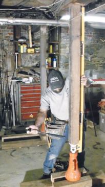 I plumb the temporary posts.