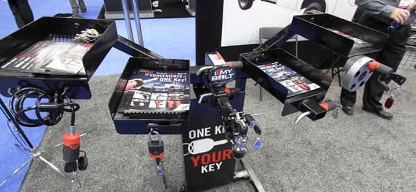 Bolt makes locks that can be set by their owners to work with the ignition keys to their vehicles. A new lock is “programmed” by inserting the key and turning it once; from then on, the key can be used to open that lock. Locks can be keyed to fit all major brands of vehicles. Among the products offered by Bolt are a padlock, coupler pin lock, cable lock, and receiver locks. A retrofit paddle lock/latch is available for the compartments on service bodies, and the company is said to be working on a padlock that fits jobsite storage boxes. 
Click here for video.