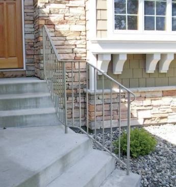 Wrought-iron railing after installation