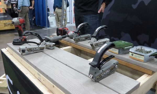 Camo Marksman. Camo was at the show with their Camo Marksman tools—which are used to guide proprietary deck screws at such an angle that they hold deck boards down but can’t be seen from above. For more on this system see page 4 of the ToTT story 
A Deck Builder’s Tool Kit.