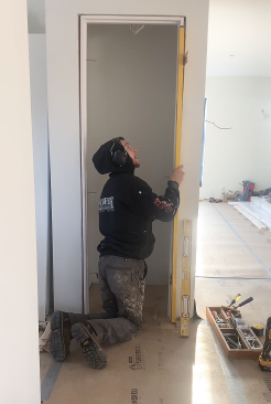 Once the jamb is scribed and cut ...