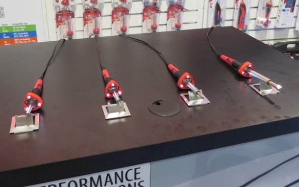 These new soldering irons have built-in LEDs to light the work area. Weller is owned by the same company (Apex Tools) as Crescent. See a pattern here? It’s not just Weller and Crescent; any number of companies have added LED lights to tools that didn’t have them before. I saw a ton of these products at the show.
