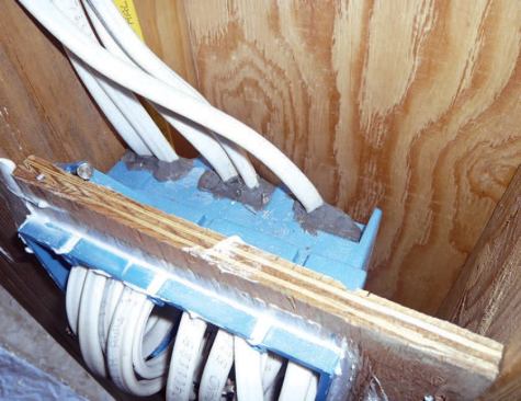 The wires were sealed with acoustical caulk.