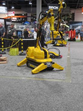 This is the 
Brokk 60, a remote controlled demolition machine that beats the heck out of using a hand-held breaker.