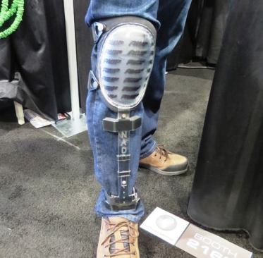 KP Support . This accessory turns any kneepads you own into a poor man's ProKnee (an expensive brand popular with flooring installers). A polycarbonate and metal piece rests on the wearer’s boot, straps to his ankle, and clamps to the bottom edge of the kneepad (which you supply). It supports the kneepad vertically so it can be more loosely strapped than normal. The kneepad won’t creep or creep and is just more comfortable to wear.