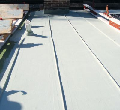 The roof was ready for the finish coats.