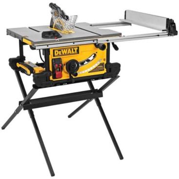 With its 28 1/2-inch rip capacity the DWE7490X falls in between DeWalt's other new saws. It comes with a scissor folding stand and will retail for about $499.