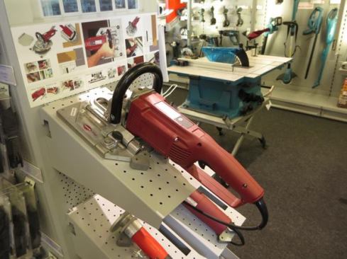 The first time I saw it I thought this tool from Lamello (Tanga Delta S2) was a super-sized plate jointer. But it’s something entirely different, a specialized machine for removing/replacing European-style windows (probably mostly from masonry buildings). The machine reminds me of a jamb saw; it plunges like a plate jointer and can be equipped with the base that allows it to slide along the window as it is cutting—to separate the window from the surrounding trim or cut straight through the jamb. It’s hard to explain how the tool works—best to 
see it in action (clearly, windows are installed differently in Europe than here).