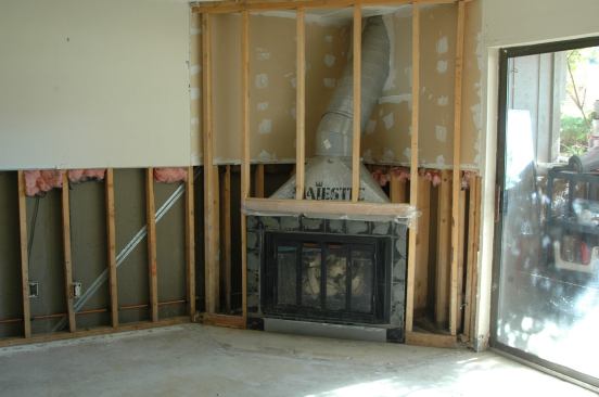 The interior has been gutted up to the four-foot mark.