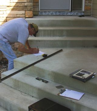 The first step of the job was to make careful site measurements, which were taken by Jim Roberts, the owner of Anchor Iron.