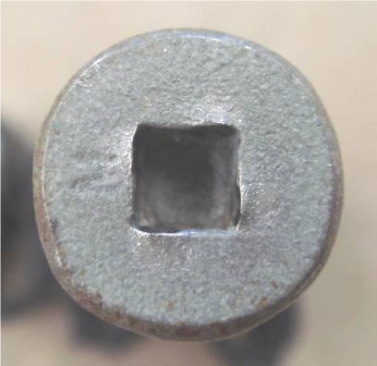 This zinc-coated screw was retrieved from ACQ-treated lumber after two years of exposure at the Judgeford site. It was frequently observed that the heads of fasteners were in much better condition than the shafts.