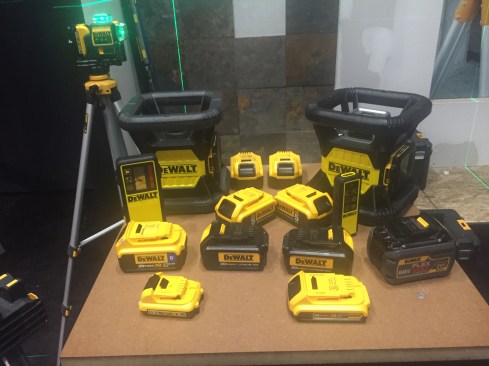 DeWalt will be adding new cordless rotary lasers to its laser level line, one green and two red. They run on 20V Battery platform. Model DW074LR is a red beam with interior range 150 ft. and exterior range of 1500 ft. with a detector; it is accurate +/- 1/8" in 100 ft. The DW079LR is a red beam with dual slope capacity and IP67 durability rating. Its interior range is 250 ft., 2000 ft. exterior with a detector and accuracy of +/- 1/16" at 100 ft. The DW079LG has the same specs as the DW079LR, though with a green beam. The lasers will run $649, $1000, and $1250 respectively.